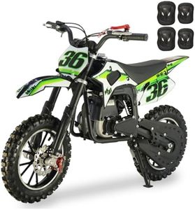 SYX MOTO Mini Dirt Bike for Kids, 40cc Gas Powered Dirt Bikes, 4 Stroke Off Road Mini Bikes, Trail Bike with Speeds up to 19 MPH, Weight Support Up to 132 LBS (Green)