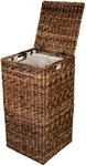 BIRDROCK HOME Seagrass Square Laundry Hamper with Removable Bag - Handwoven with Durable Abaca Fibers - Long Lasting Laundry Bin Storage for Dirty Clothes - Organizer Basket Use for Bedroom & Bathroom