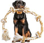 XXL Large Dog Toys Rope for Aggressive Chewers, Size 124 cm, 7 Knot Tough Rope Chew Toys for Large Dogs, Indestructible 100% Non-Dye Cotton Rope for Large Breed Dog, Dogs Teething Chew Tug Toy