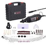 GOXAWEE Rotary Tool Kit (1.3amp) with MultiPro Keyless Chuck and Flex Shaft - 140pcs Accessories Variable Speed Electric Drill Set for Crafting Projects and DIY Creation