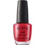 OPI Nail Envy Nail Polish, Strong Nail Strengthener Treatment For Strong Nails, Vegan Nail Repair and Strenght for Damaged Nails, Red Nail Polish, Big Apple Red 15ml