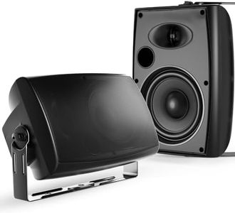STUDIOFINIX 6.5 Inch 400W Outdoor Bluetooth Speakers Waterproof Wired, Wall Mount Speakers All-Weather Durability for Patio, Covered, Deck, Porch, Pool(Pair, Black)