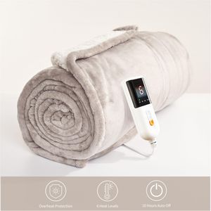 GOTCOZY Heated Blanket – Grey Electric Throw