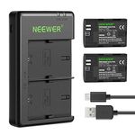 NEEWER 2-Pack 2250mAh LP-E6NH Replacement Battery and USB Dual Charger Compatible with LP-E6NH Battery and Canon EOS R7, EOS R5, EOS R6 R6 II, EOS R, 5D II III IV, 6D, 6D II, 7D, 7D II, 70D, 80D, 90D