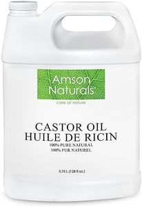Castor Oil 3.78 Litres / 1 Gallon / 128 oz -100% Pure & Natural Castor oil for Eyelashes, Eyebrows, Lash, Beard, Hair, Nails, Skin, Cold Pressed DIY multipurpose carrier oil. Huile de ricin pour cheveux Amson Naturals