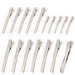 30 PCS Silver Metal Alligator Hair Clips, 2.2Inch/55mm 2.6Inch/65mm 2.95Inch/75mm 3 Assorted Size Crocodile Sectioning Clips Hair Duck Teeth Hairpins Curl Setting for DIY Hair Extensions