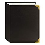 Pioneer Photo Albums 100 Pocket Brown Sewn Leatherette Cover with Brass Corner Accents Photo Album, 4 by 6-Inch