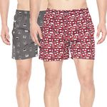 Pepe Jeans Premium Cotton Men Regular Fit Boxers | Ultra-Comfort Natural Fiber Printed Boxer Shorts with Elastic Waistband, Side Pockets -Medium