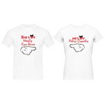 TheYaYaCafe Yaya Cafe Valentine Couple T Shirts He is My Prince Charming She is My Happily Ever After 100% Cotton Men Women White - Men 2XL Women 2XL for Girlfriend Boyfriend Husband Wife Gifts