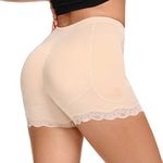 Joyshaper Fake Butt Lifter Shorts Hip Enhancer Panties Womens Padded Shapewear Control Knickers Buttocks Booster Underwear Beige L