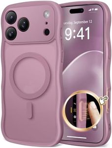 CAPRARO Magnetic for iPhone 17 Pro Max Case for Women Girls, Upgraded [Full Camera Protection] [Compatible with MagSafe] Cute Wave Translucent Matte Phone Case for iPhone 17 Pro Max, Black Currant