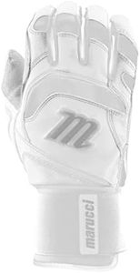 Marucci - 2021 Signature Batting Glove Full WRAP White (MBGSGN3FW-W/W-AM), Adult Medium