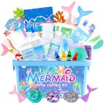 Mermaid Slime Kit for 6 7 8 9 10 Girls, Fun Soft and Non-Sticky Butter Slime Making Kits Toy for Kids Age 8-12 Boys, DIY Slime Kit Toys Age 6-12 Birthday Party Gifts for Kids