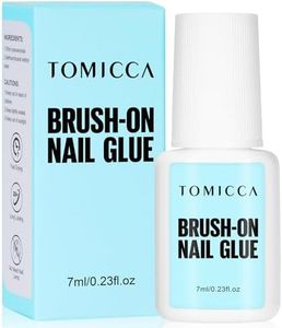 TOMICCA Colle à Ongles, Extra Forte Rapide Colle Faux Ongles avec Pinceau, Colle Capsule Faux Ongles, pour Ongles Acryliques, Ongles Professionnels Bond Nail Tips Colle, Longue durée, 7ML