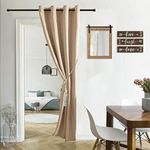 XTMYI Sliding Door Curtains 80 Inch Length,Single Curtain Panel,Waterproof Insulating Thermal Blackout Curtains for Bedroom Window Bathroom Doorway 42x80 Inches Long,Neutral Beige