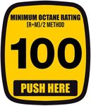 100 Minimum Octane Rating Gasoline Sticker (Fuel Pumps and Gas Stations (2 x 2.5 inch)