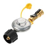 DRELD Propane 1/4" Quick Connect Adapter with QCC1 Adapter, Propane Regulator with Quick Connect 20-50lbs Bottle, Quick Connect Fittings for Gas Grill, Fire Pit, Heater, BBQ Stove Camping