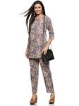 RAJMANDIRFABRICS Women's Cotton Floral Night Suit (Pack Of 2, Pk10110086-M_Grey & Light Pink_M, Pajama Set, Medium)