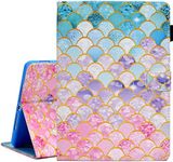 AUSMIX iPad 9th/8th/7th Generation 10.2 inch Case, Case Premium PU Leather Stand Cover with Auto Wake/Sleep for Apple iPad 10.2'' 2021/2020/2019, Mermaid