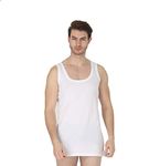 Pack of 3 Mens 100% Cotton Singlet Vests Underwear (Large, White)