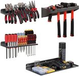 AHOWPD Screwdriver Organizer, Metal Plier Organizer Hammer Rack Screwdriver Holder Hand Tool Organizer and Storage Rack Wall Mount for Garage Workshop Workbench - 4 Pack