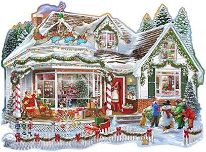 Bits and Pieces - 750 Piece Jigsaw Puzzle for Adults 18" x 24" - 'Christmas Call to Dinner' - 750 pc Shaped Xmas Jigsaw by Bigelow Illustrations