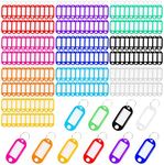QUACOWW 200 Pieces Key Tags with Split Ring, Key Labels Tags 10 Multi Coloured Key Tags Key Fobs Labels Key Rings for Luggage, Office, Pet Name, Memory Stick Tags