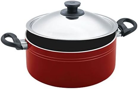 Pigeon by Stovekraft Aluminium Non-Stick Biriyani Pot with Lid, 3.5 litres (Red)