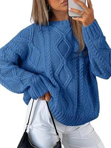 Trendy Queen Oversized Sweaters Womens 2025 Early Fall Fashion Outfits Cable Knit Crewneck Plus Size Pullover Cute Chunky Long Tunic Top Winter Old Money Clothes With Leggings Essential Clothing