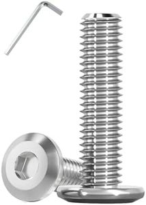 Metuja 5/16-18x1-1/2 Flat Head Hex Socket Cap Screws Bolts,304 Stainless Steel Fully Threaded Machine Screws with Hex Key (50PCS) Corrosion-Resistant for Furniture/Machinery