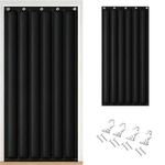 95x220cm Soundproof Curtain Blanket for Door Soundproofing, Sound Proof Door Cover, 3-Layer Thickened Waterproof Thermal Acoustic Curtain, with Hook & Screw Kit, for Bedroom, Music Studio, Gaming Room