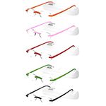 Calabria 715 Flexies Oval Bendable Rimless Reading Glasses Men Women One Power Readers Flexible Bending Eyeglasses Durable, Celery, Ebony, Fuchsia, Red & Tangerine (5 Pack)