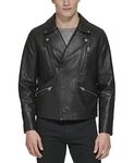 Levi's Men's Faux Leather Motorcycle Jacket, Black Multi Zip, Medium