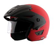 Vega Cruiser Open Face Helmet Dull Red, Size:M(57-58 cm)