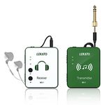 LEKATO In-Ear Monitor System MS-1 Wireless 2.4G Stereo IEM System with Transmitter Beltpack Receiver Automatic Pairing, for Studio, Band Rehearsal, Live Performance (Green)