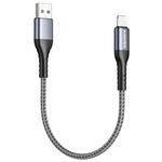 BLACKSYNCZE Short iPhone Charger Cable 0.3M [MFi Certified] Lightning Cable Short Nylon Braided Fast iPhone Charging Cable Lead Compatible with iPhone 14 13 12 11 Pro Max Mini XR XS X Max 8 7 6, Grey