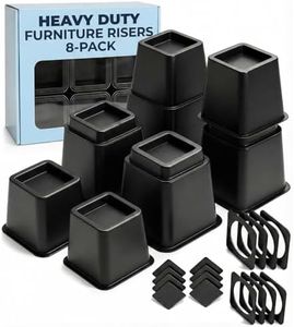Bed Risers - Dorm Room Essentials - 3 & 5 Inch Adjustable Furniture Risers