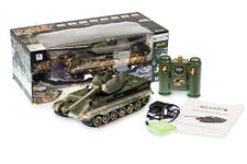 s-idee® 01661 Battle Tank 1:28 with Integrated Infrared Combat System 2.4 GHz RC R/C Remote Controlled, Tank, Tracked Vehicle, IR Shooting Function, Sound, Light, 1:24, Shot Sound, Lighting