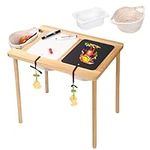 WOFDALY Sensory Table,Wooden Toddle