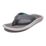 OluKai Ulele Men's Beach Sandals, Quick-Dry Flip-Flop Slides, Water Resistant Suede Lining & Wet Grip Soles, Soft Comfort Fit & Arch Support, Stone/Stone, 10
