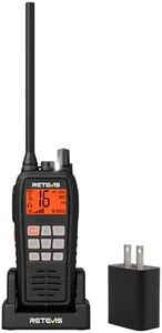 Retevis RM15 Marine Radio 6 Watt, IP68 Floating VHF Radio Handheld, Noise Cancelling Mic, 2000mAh, Type-C, Rustproof Charging Contact, NOAA and FM, Boat Radio for Coastal Fishing Cruise Ship(1 Pack)