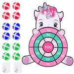 Unicorn Toys for Girls, 30" Dart Board Kids Toys Age 3-12 Year Old Girls Boys Board Game Set with 12 Sticky Balls, Birthday Party Tossing Game Dinosaur Gifts for Girls Boys