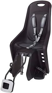 POLISPORT 8406700023 - Rear Bicycle Child Seat Bubbly Maxi Plus For Small Frame/29er – Stylish, Comfortable, Adjustable Features for Kids Up to 22kg, and Easy Installation, Black/Dark Grey