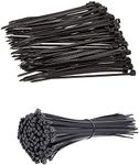 Cable Zip Ties, Industrial Nylon Zip Ties Self-Locking Wire Tie Wraps with 18 lbs Tensile Strength, UV & Heat Resistant for Indoor and Outdoor (3.9Inch, Black)