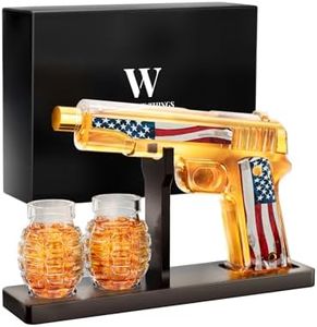 Gifts for Men Dad, Whiskey Decanter Set with 2 Glasses, Ideas for Father, Husband, Boyfriend, Brother, Military Enthusiasts, Birthday, Anniversary, Christmas, Drinking Accessories for Home Bar, Flag