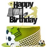 Soccer Happy Birthday Cake Topper, Soccer Ball Player Cake Decor for Man Boys Soccer Football Sport Themed Birthday anniversary retirement Party Decorations Supplies