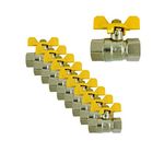 SRP Butterfly Handle Brass Ball Valve Female/Female Thread (10, 3/8")