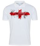 Super Lemon England St George's Cross Polo Shirt – Classic White Polo with Bold Red England Flag Design – Perfect for Football Fans – Stylish and Comfortable Fit for Everyday Wear and Matches (M)