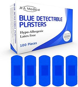 JFA Medical - Apositos adhesivos azules, apósitos estériles, tiras de vendaje adhesivas estériles azules, 100 unidades por caja 72mm x 22mm