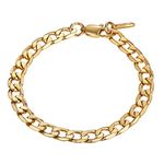 PROSTEEL Cuban Curb Chain Bracelet Men 6mm Gold Plated Steel Bangle